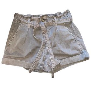 American Eagle Olive Green/Gray Cargo-Like Shorts w/ Removable Tie - Size 4